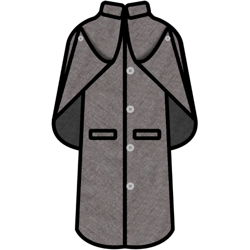 a grey inverness coat or invernss cape.